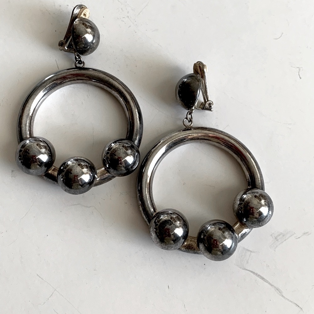 Sterling Silver Large Dangle Earrings - image 2